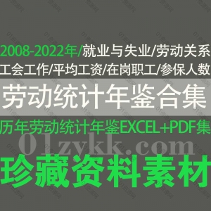 2008-2022年劳动统计年鉴资料合集